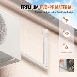 SucceBuy Mini Split Line Set Cover PVC Decorative Pipe Line Cover For Air Conditioner Easy to Install Paintable for Heat Pump