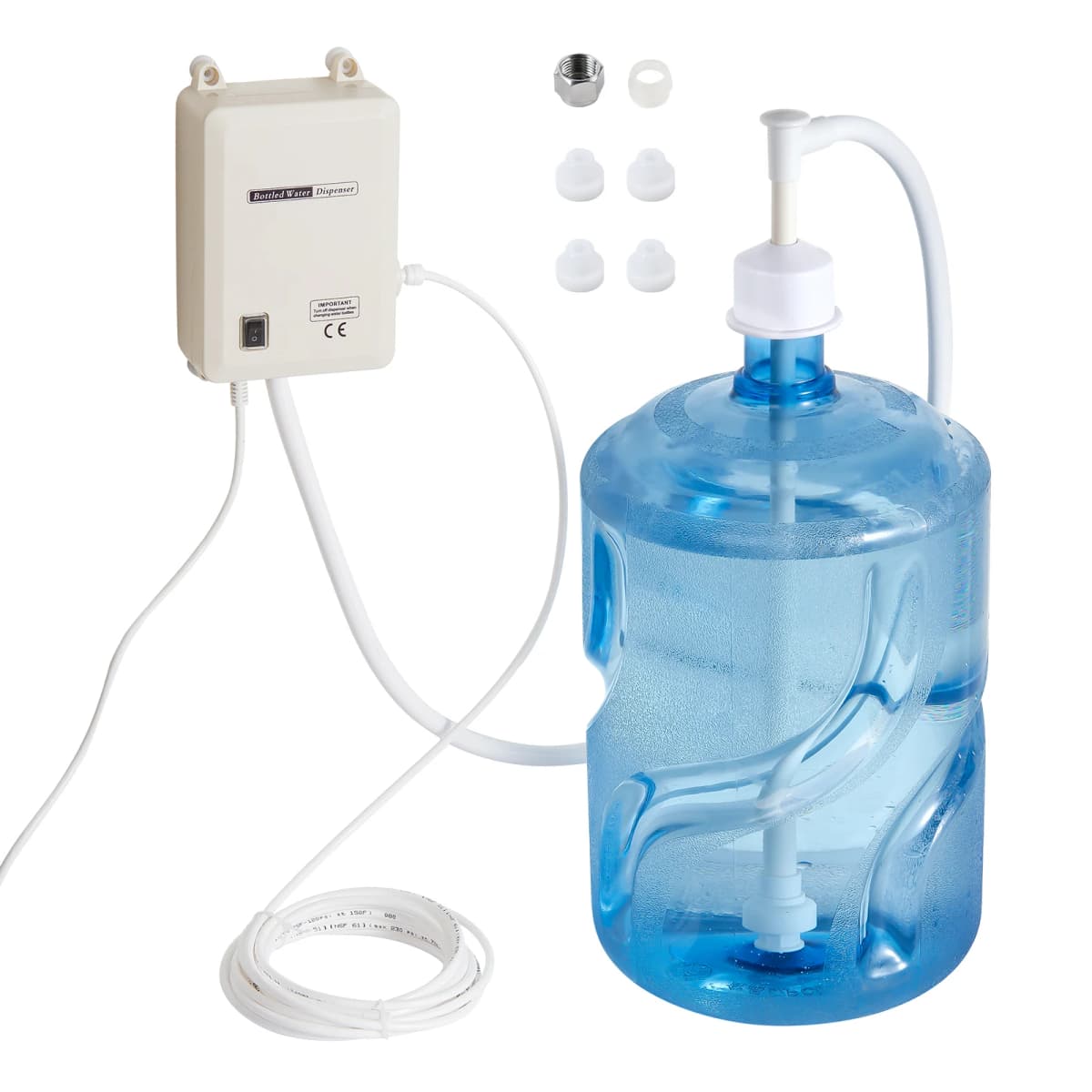 SucceBuy 5 Gallon Bottled Water Dispenser Pump System Automatic Electric Single Inlet Compatible Use w/ Tea Machine Refrigerator