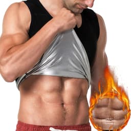 Pop Closets Sauna Shirt for Men Sweat Suit Short Sleeve Compression T-Shirt Weight Loss Body Shaper Shirts for Workout Sports
