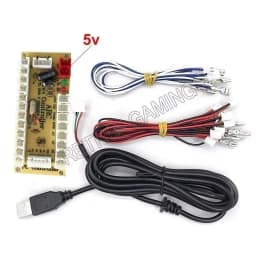 PC USB Zero Delay Encoder Circuit Board Kit Led Push Button Joystick 2.8mm 4.8mm 5Pin Cable For Raspberry Pi 4 Arcade DIY