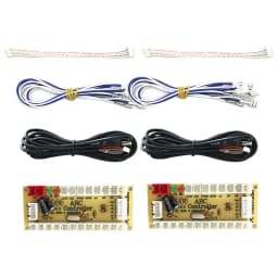 PC USB Zero Delay Encoder Circuit Board Kit Led Push Button Joystick 2.8mm 4.8mm 5Pin Cable For Raspberry Pi 4 Arcade DIY