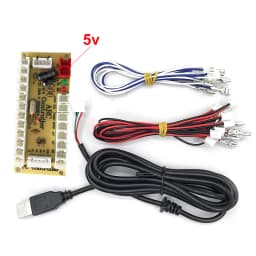 PC USB Zero Delay Encoder Circuit Board Kit Led Push Button Joystick 2.8mm 4.8mm 5Pin Cable For Raspberry Pi 4 Arcade DIY