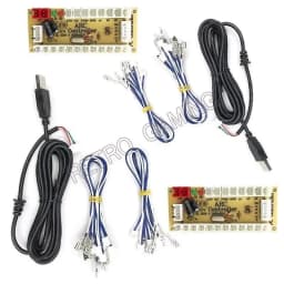 PC USB Zero Delay Encoder Circuit Board Kit Led Push Button Joystick 2.8mm 4.8mm 5Pin Cable For Raspberry Pi 4 Arcade DIY