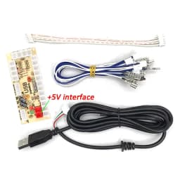 PC USB Zero Delay Encoder Circuit Board Kit Led Push Button Joystick 2.8mm 4.8mm 5Pin Cable For Raspberry Pi 4 Arcade DIY