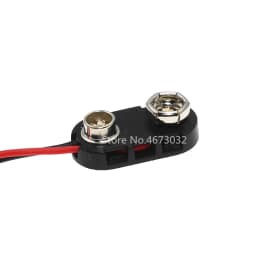 10PCS T type 9V Battery Snap Connector clip Lead Wires holder Line length 15CM