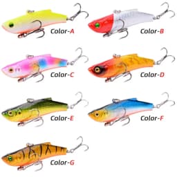 1 PCS 7 CM / 17.8g Winter Hard Sea Fishing Lure VIB 3D Bait Eyes The Swivel Diving Jig Wing Wobbler Pesca Crank Lures Swimbait