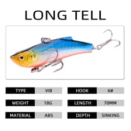 1 PCS 7 CM / 17.8g Winter Hard Sea Fishing Lure VIB 3D Bait Eyes The Swivel Diving Jig Wing Wobbler Pesca Crank Lures Swimbait