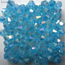 Isywaka Red Half AB 100pcs 4mm Bicone Austria Crystal Beads Charm Glass Beads Loose Spacer Bead for DIY Jewelry Making
