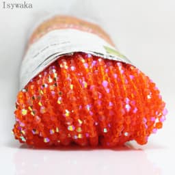 Isywaka Red Half AB 100pcs 4mm Bicone Austria Crystal Beads Charm Glass Beads Loose Spacer Bead for DIY Jewelry Making