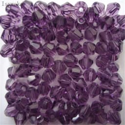 Isywaka Red Half AB 100pcs 4mm Bicone Austria Crystal Beads Charm Glass Beads Loose Spacer Bead for DIY Jewelry Making