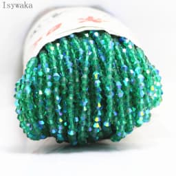 Isywaka Red Half AB 100pcs 4mm Bicone Austria Crystal Beads Charm Glass Beads Loose Spacer Bead for DIY Jewelry Making