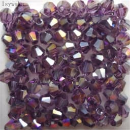 Isywaka Red Half AB 100pcs 4mm Bicone Austria Crystal Beads Charm Glass Beads Loose Spacer Bead for DIY Jewelry Making