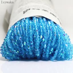 Isywaka Red Half AB 100pcs 4mm Bicone Austria Crystal Beads Charm Glass Beads Loose Spacer Bead for DIY Jewelry Making