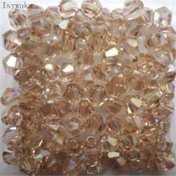 Isywaka Red Half AB 100pcs 4mm Bicone Austria Crystal Beads Charm Glass Beads Loose Spacer Bead for DIY Jewelry Making