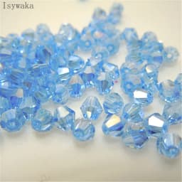 Isywaka Red Half AB 100pcs 4mm Bicone Austria Crystal Beads Charm Glass Beads Loose Spacer Bead for DIY Jewelry Making