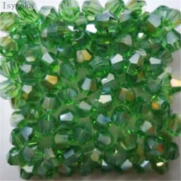 Isywaka Red Half AB 100pcs 4mm Bicone Austria Crystal Beads Charm Glass Beads Loose Spacer Bead for DIY Jewelry Making