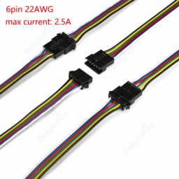 SM RGB LED Strip Connector 22 20AWG 2 3 4 5 6pin 5 10 50 100pair Male Female Wire JST Connector For 3528 5050 RGB RGBW LED Strip