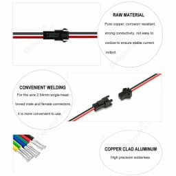 SM RGB LED Strip Connector 22 20AWG 2 3 4 5 6pin 5 10 50 100pair Male Female Wire JST Connector For 3528 5050 RGB RGBW LED Strip