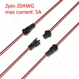 SM RGB LED Strip Connector 22 20AWG 2 3 4 5 6pin 5 10 50 100pair Male Female Wire JST Connector For 3528 5050 RGB RGBW LED Strip