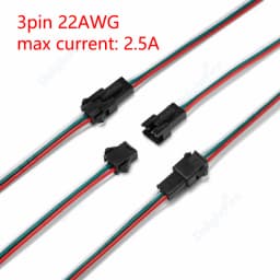 SM RGB LED Strip Connector 22 20AWG 2 3 4 5 6pin 5 10 50 100pair Male Female Wire JST Connector For 3528 5050 RGB RGBW LED Strip