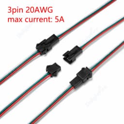 SM RGB LED Strip Connector 22 20AWG 2 3 4 5 6pin 5 10 50 100pair Male Female Wire JST Connector For 3528 5050 RGB RGBW LED Strip