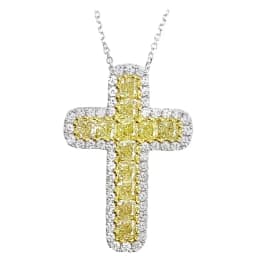 Huitan Simple Stylish Cross Shape Women Pendant Necklace Colorful Birthday Gift Shiny CZ Female Fashion Accessories Jewelry