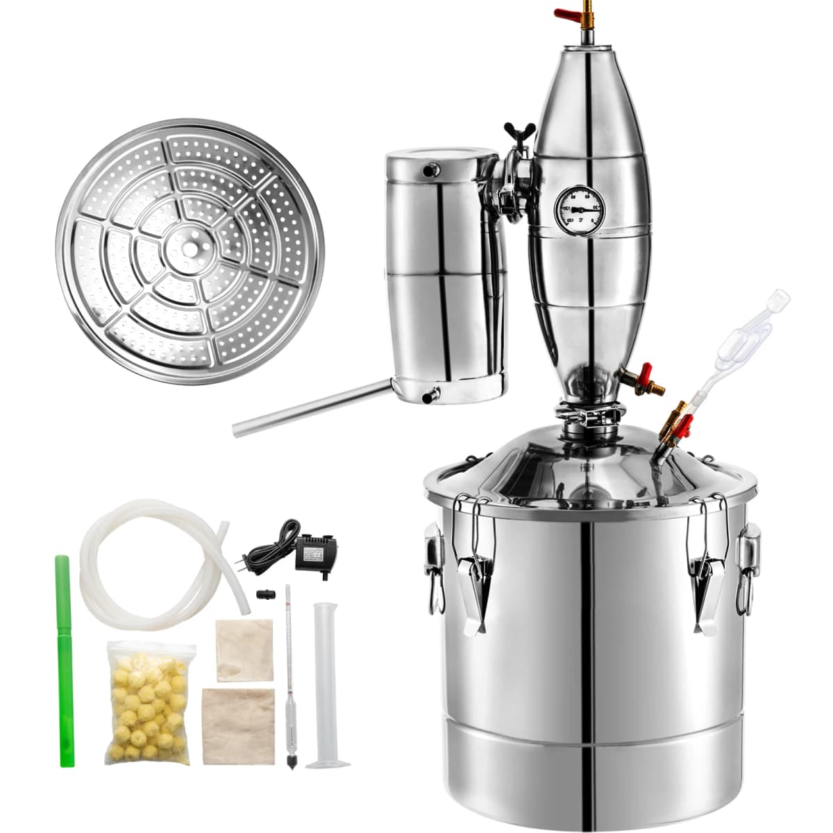 SucceBuy 20L-70L Alcohol Distiller Machine Beer Brewing Equipment DIY Wine Moonshine Apparatus Dispenser Kit Home Appliance
