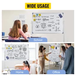 SucceBuy Mobile Magnetic Whiteboard 36 x 24 Inch Double Sided 360 Degree Reversible Rolling Dry Erase Board Height Adjustable