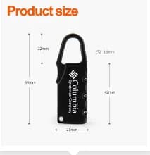 Alloy Combination Padlock for Luggage, Used on Zipper Bags, Backpacks, Handbags, Drawers, and Cabinets - Small Lock Pendant