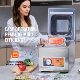SucceBuy DZ-260S Chamber Vacuum Sealer 260W Vacuum Packing Machine with 10.2" Sealing Length for Wet Foods Meats Home Kitchen