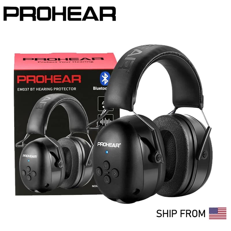 PROHEAR Bluetooth 5.3 Headphones SNR 30dB Hearing Protection Earphone Noise Reduction Safety Ear Muffs 4H Recharg 120H Playtime