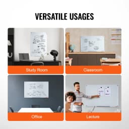 SucceBuy Magnetic Glass Whiteboard 36"x24"/48"x32"/72"x36" Dry Erase Board Wall-Mount Large Frameless Glassboard for School Office