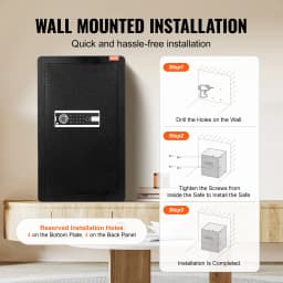 SucceBuy Single Door 4.0 cu.ft Safe Box w/ Key Lock Password & Fingerprint Safe Lock Box with Fireproof Bag Key Rack & LED Light
