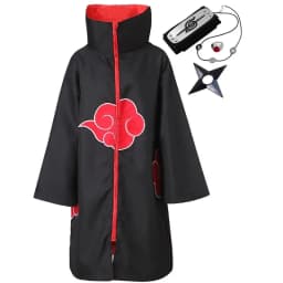 Anime Akatsuki Cloak Cosplay Long Black Robe Capes Uchiha Itachi Ring Headband Gifts Sasuke Cloak Robe Cape Halloween