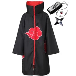 Anime Akatsuki Cloak Cosplay Long Black Robe Capes Uchiha Itachi Ring Headband Gifts Sasuke Cloak Robe Cape Halloween