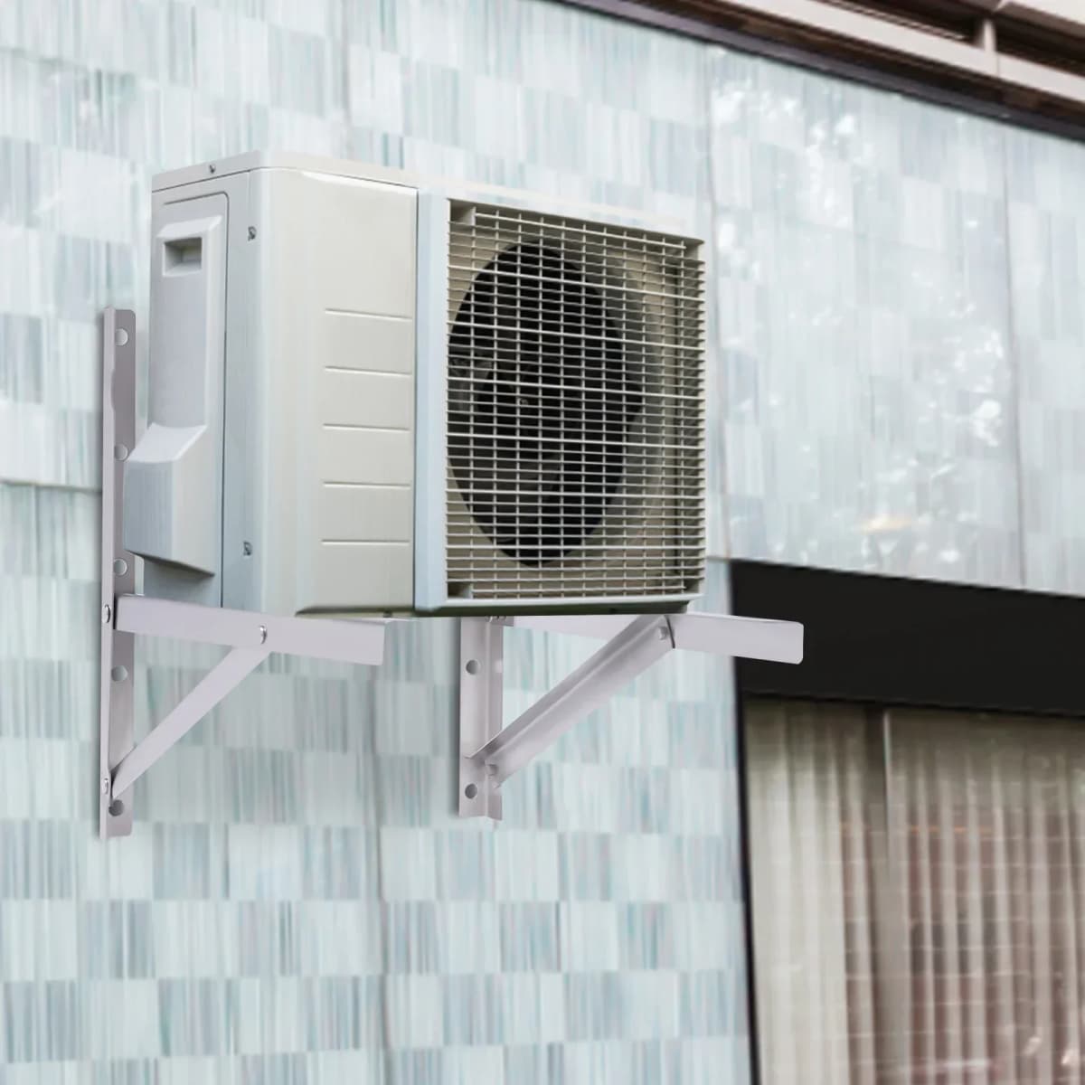 【2-Pack】Heavy Duty 1.5P Wall AC Bracket, Steel Air Conditioner Mounting Rack for Outdoor Use, Secure Split System Hanger Bracket