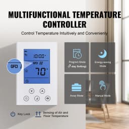 SucceBuy Floor Heating Mat 20 Sq. ft Electric Radiant In-Floor Heated Warm System Adhesive Back for Easy Installation on Floor