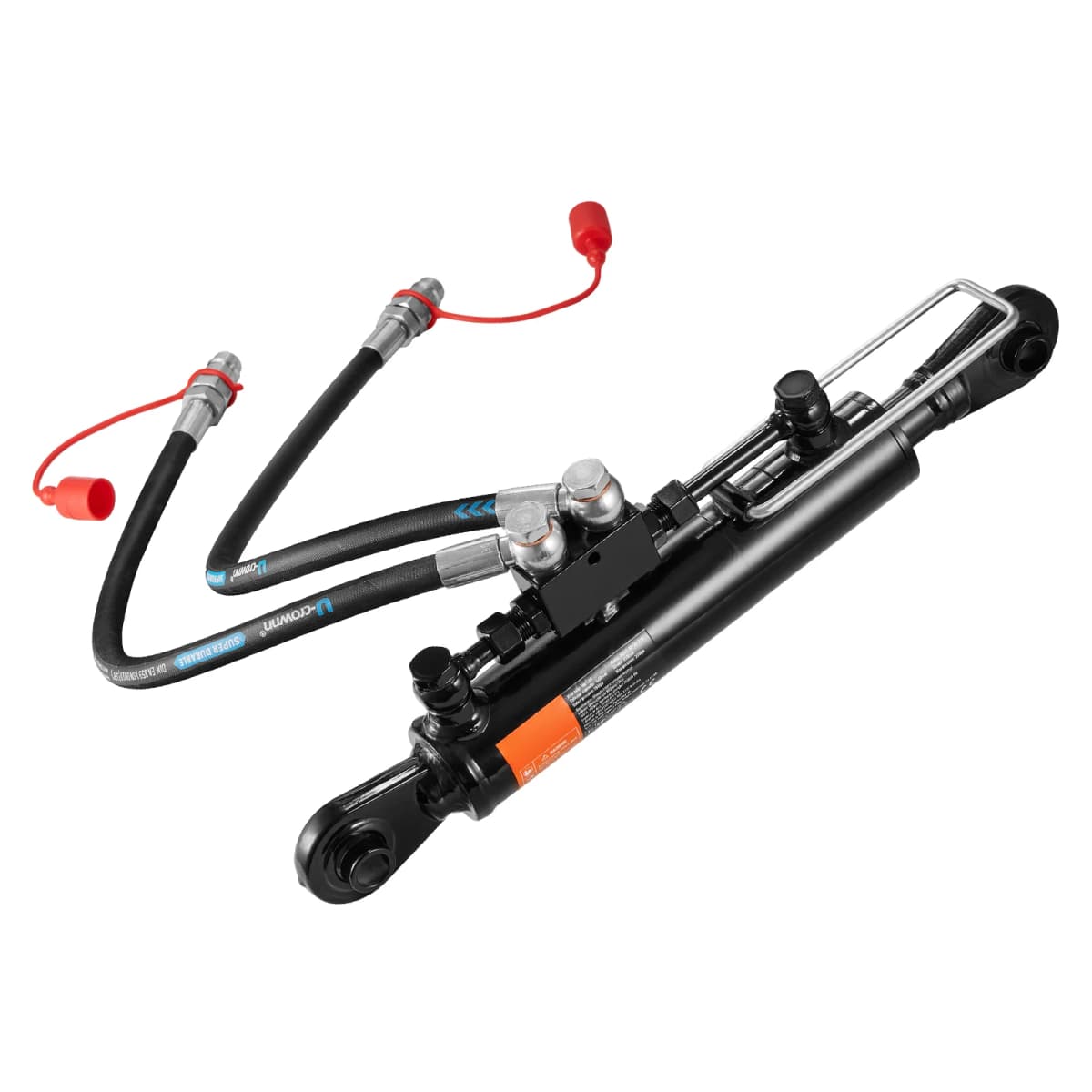 SucceBuy Hydraulic Top Link Cat.1-1 Hydraulic Cylinder with 2 Hoses&G3/8" Check Valve High-Sealing Check Valve Easy Installation