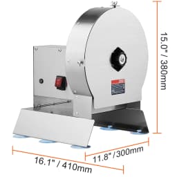 SucceBuy Electric Vegetable Slicer 0-12mm Thickness Adjustable Commercial Slicer Machine Stainless Steel Food Cutter Machine