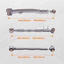 6-Piece Adjustable Lateral Traling Arm Link Kit for Subaru Impreza WRX Rear Suspension Adjustable for STi GDA 02-07 Rear Full Set New