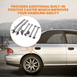 6-Piece Adjustable Lateral Traling Arm Link Kit for Subaru Impreza WRX Rear Suspension Adjustable for STi GDA 02-07 Rear Full Set New