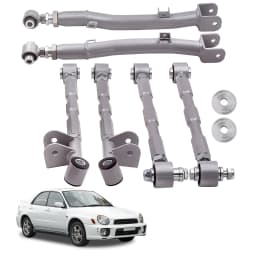 6-Piece Adjustable Lateral Traling Arm Link Kit for Subaru Impreza WRX Rear Suspension Adjustable for STi GDA 02-07 Rear Full Set New