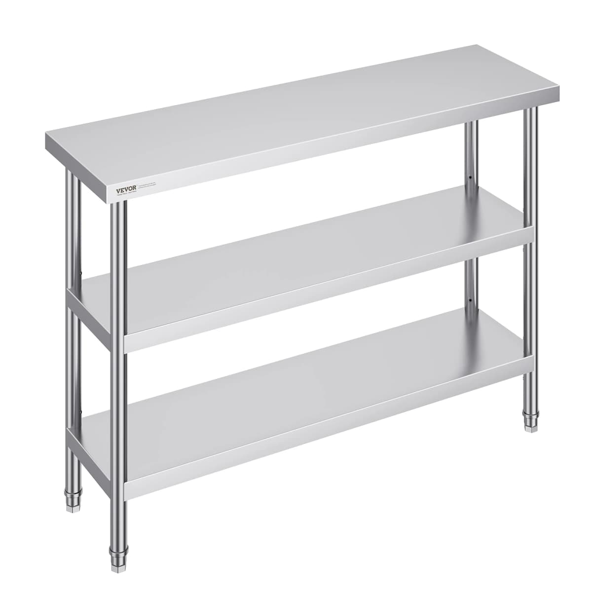 SucceBuy Stainless Steel Food Prep Table Commercial Kitchen Worktable W/Adjustable Undershelf Heavy Duty Prep Table Metal Table
