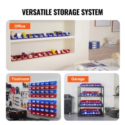 SucceBuy Storage Bin 24pcs Stackable Organizer Bin 5x4*3inch Freestanding Tiered Shelf for Garage Hanging Stacking Container
