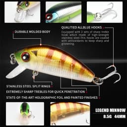 ALLBLUE New Legend Minnow 44mm Sinking Floating Mini Wobbler Fishing Lure Artificial Hard Bait Trout Crankbait Fishing Tackle