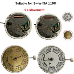 Watch Repair Replacement Parts Quartz Movement Date at 3 /12 O'clock For ISA 1198 Movement 3 Hands Watch Accessories
