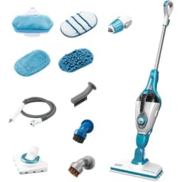 7in1 Steam Mop with SteamGlove Handheld Steamer for Home Cleaning Black and Silver Advanced Steam Technology for Deep Sanitizat