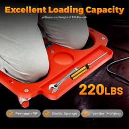 Rolling Knee Pad with Tool Tray, Sponge Cushioned Movable Knee Dolly with 5 Swivel Wheels for Gardening Tile Laying
