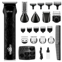Ufree Beard Trimmer for Men, Electric Razor Shaver, Cordless Hair Clipper Shaving Kit for Mustache Body Nose Ear Hair Facial, Ad