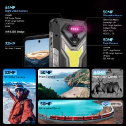 Ulefone Armor 34 Pro Plus 5G AI Rugged Phone 6.95" 25500mAh 32GB+512GB Built-in Projector 120Hz NFC Dimensity 7400X Smartphone